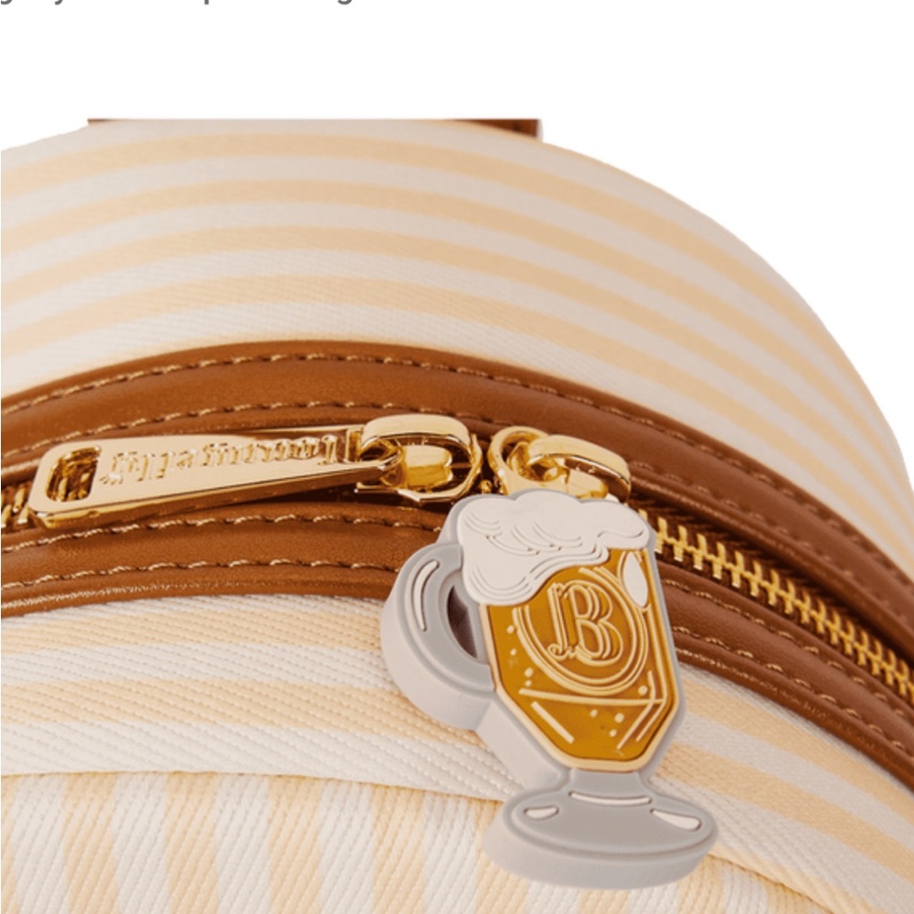 Loungefly Harry Potter Butterbeer barrel mini Backpack - Cream and Brown - Picture 4 of 6